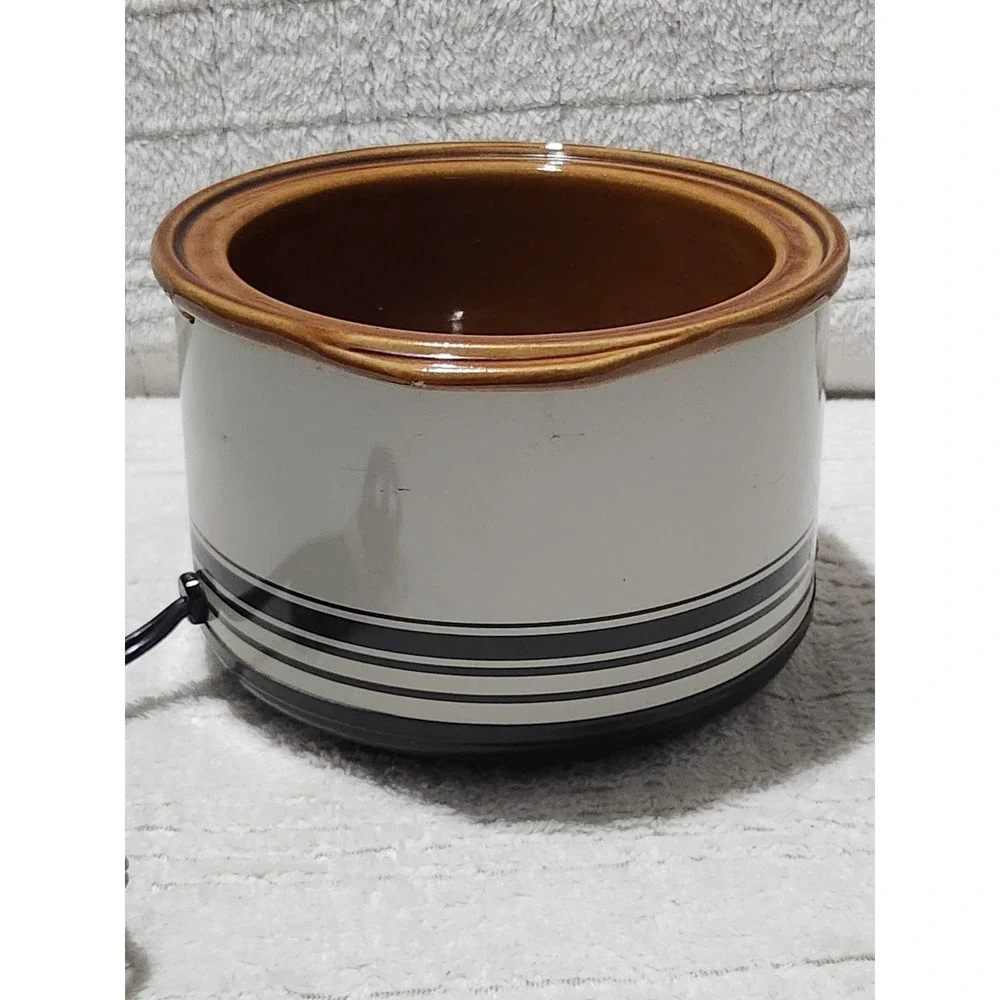 Vintage‎ Rival Crock-Ette 1 Quart Slow Cooker Stoneware Crock Pot 3205 *No Lid*